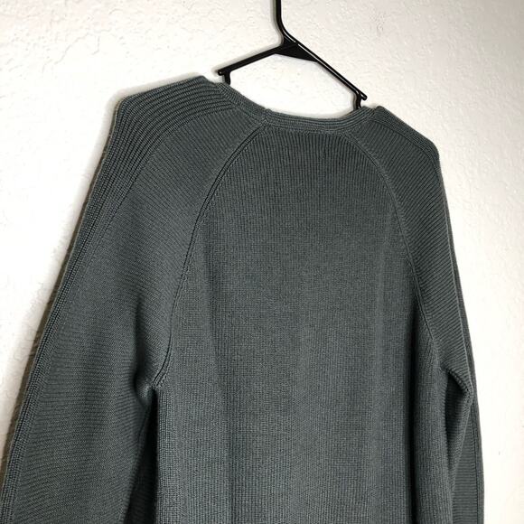 Athleta gray v neck chunky knit merino wool blend sweater tunic size Small - Picture 11 of 14